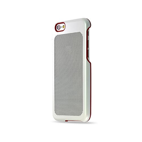 iPhone6_6s Case_Stainless Steel_White Dot with Red Plastic